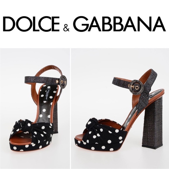 Dolce & Gabbana polka dot sandals pumps high heels 37 - Picture 5 of 16